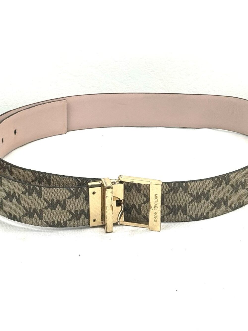 MK Michael Kors Monogram Belt  Sand Womens Size XL preowned